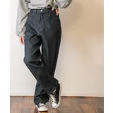 デニムハイライズ デニムストレートパンツ 程よくゆるっとしたルーズシルエット | atONE | 詳細画像28