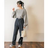 デニムハイライズ デニムストレートパンツ 程よくゆるっとしたルーズシルエット | atONE | 詳細画像32