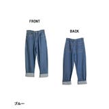 ハイウェストロールアップデニムパンツ ハイウエストでお洒落に体型カバー | atONE | 詳細画像7
