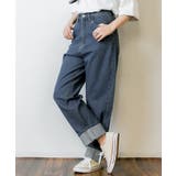 ハイウェストロールアップデニムパンツ ハイウエストでお洒落に体型カバー | atONE | 詳細画像14