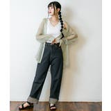 ハイウェストロールアップデニムパンツ ハイウエストでお洒落に体型カバー | atONE | 詳細画像16
