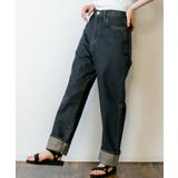 ハイウェストロールアップデニムパンツ ハイウエストでお洒落に体型カバー | atONE | 詳細画像19