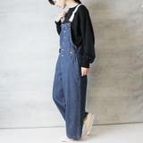 配色ショルダーデニムサロペットパンツ | atONE | 詳細画像8
