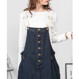 配色ショルダーデニムサロペットスカート | atONE | 詳細画像11 