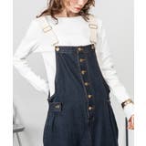 配色ショルダーデニムサロペットスカート | atONE | 詳細画像12 