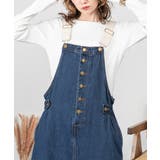 配色ショルダーデニムサロペットスカート | atONE | 詳細画像5 