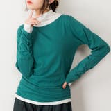 くしゅタートルネック指穴ロングTシャツ ロンt 丸首 | atONE | 詳細画像1 