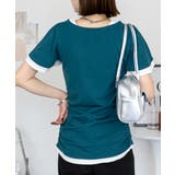 フレアー袖シャーリングカットソー バイカラー レイヤード | atONE | 詳細画像10