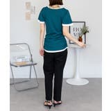 フレアー袖シャーリングカットソー バイカラー レイヤード | atONE | 詳細画像13