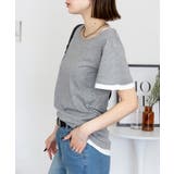 フレアー袖シャーリングカットソー バイカラー レイヤード | atONE | 詳細画像23