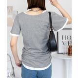 フレアー袖シャーリングカットソー バイカラー レイヤード | atONE | 詳細画像24