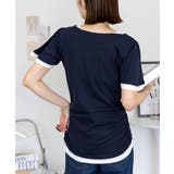 フレアー袖シャーリングカットソー バイカラー レイヤード | atONE | 詳細画像31