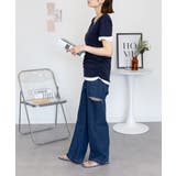 フレアー袖シャーリングカットソー バイカラー レイヤード | atONE | 詳細画像33