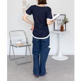 フレアー袖シャーリングカットソー バイカラー レイヤード | atONE | 詳細画像34