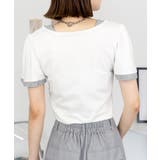 フレアー袖シャーリングカットソー バイカラー レイヤード | atONE | 詳細画像38