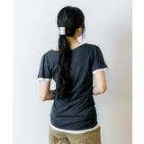 フレアー袖シャーリングカットソー バイカラー レイヤード | atONE | 詳細画像56