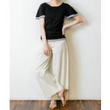 フレアー袖シャーリングカットソー バイカラー レイヤード | atONE | 詳細画像71