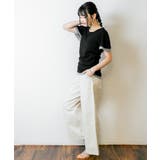 フレアー袖シャーリングカットソー バイカラー レイヤード | atONE | 詳細画像73