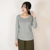 コットンフライス長袖Tシャツ カットソー 長袖 | atONE | 詳細画像40