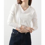 ワッフルVネック長袖Tシャツ ロングスリーブカットソー ロンt | atONE | 詳細画像58