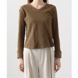 ワッフルVネック長袖Tシャツ ロングスリーブカットソー ロンt | atONE | 詳細画像75