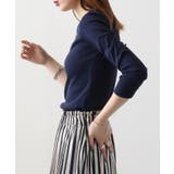 Uネック8分袖コットンフライスTシャツ 半端袖 カットソー | atONE | 詳細画像8