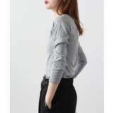 Uネック8分袖コットンフライスTシャツ 半端袖 カットソー | atONE | 詳細画像12