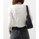 Uネック8分袖コットンフライスTシャツ 半端袖 カットソー | atONE | 詳細画像18