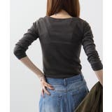 Uネック8分袖コットンフライスTシャツ 半端袖 カットソー | atONE | 詳細画像23