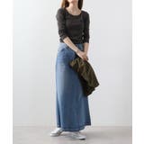 Uネック8分袖コットンフライスTシャツ 半端袖 カットソー | atONE | 詳細画像25