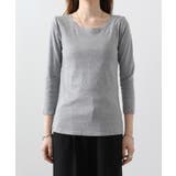 Uネック8分袖コットンフライスTシャツ 半端袖 カットソー | atONE | 詳細画像27