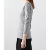 Uネック8分袖コットンフライスTシャツ 半端袖 カットソー | atONE | 詳細画像28