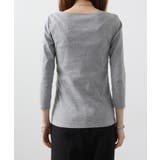 Uネック8分袖コットンフライスTシャツ 半端袖 カットソー | atONE | 詳細画像29
