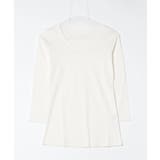 Uネック8分袖コットンフライスTシャツ 半端袖 カットソー | atONE | 詳細画像34