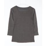 Uネック8分袖コットンフライスTシャツ 半端袖 カットソー | atONE | 詳細画像35