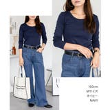 Uネック8分袖コットンフライスTシャツ 半端袖 カットソー | atONE | 詳細画像51