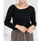 Uネック8分袖コットンフライスTシャツ 半端袖 カットソー | atONE | 詳細画像57