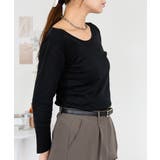 Uネック8分袖コットンフライスTシャツ 半端袖 カットソー | atONE | 詳細画像58