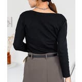 Uネック8分袖コットンフライスTシャツ 半端袖 カットソー | atONE | 詳細画像59