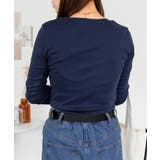 Uネック8分袖コットンフライスTシャツ 半端袖 カットソー | atONE | 詳細画像66