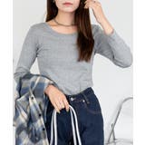 Uネック8分袖コットンフライスTシャツ 半端袖 カットソー | atONE | 詳細画像70