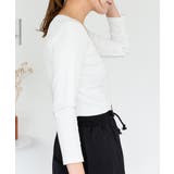 Uネック8分袖コットンフライスTシャツ 半端袖 カットソー | atONE | 詳細画像79