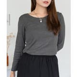 Uネック8分袖コットンフライスTシャツ 半端袖 カットソー | atONE | 詳細画像85