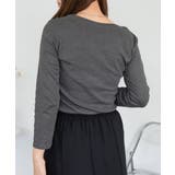 Uネック8分袖コットンフライスTシャツ 半端袖 カットソー | atONE | 詳細画像87