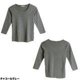 Vネック8分袖コットンフライスTシャツ 半端袖 カットソー | atONE | 詳細画像12