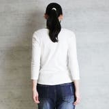 Vネック8分袖コットンフライスTシャツ 半端袖 カットソー | atONE | 詳細画像29