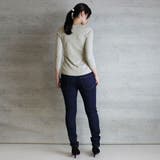 Vネック8分袖コットンフライスTシャツ 半端袖 カットソー | atONE | 詳細画像38