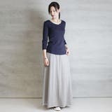 Vネック8分袖コットンフライスTシャツ 半端袖 カットソー | atONE | 詳細画像39