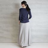 Vネック8分袖コットンフライスTシャツ 半端袖 カットソー | atONE | 詳細画像41