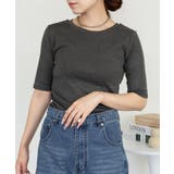 コットンフライス5分袖Tシャツ | atONE | 詳細画像10 